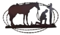 Cowboy Praying Silhouette Logo